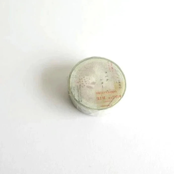 YOHAKU washi tape titled 'Letter' (Y-149), featuring charming illustrations of vintage letters and stationery elements in soft colors, Japanese stationery ideal for adding a nostalgic, literary touch to planners, journals, and crafts.