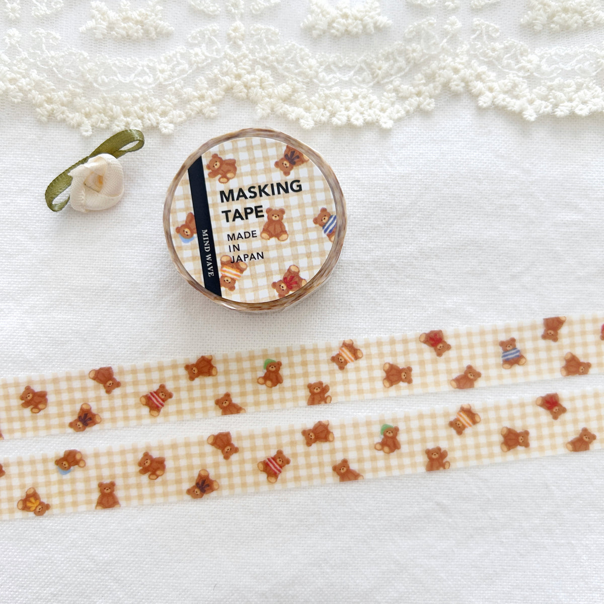 Mind Wave Washi Tape - Check Pattern 35 - Checks and Bears