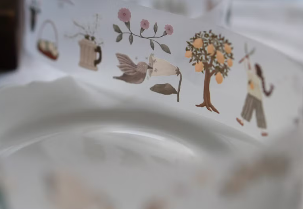 Ivy Snow matte PET tape titled 'Lemon Tree,' featuring vibrant illustrations of lemon trees and leaves, Japanese stationery perfect for adding a fresh, botanical touch to planners, journals, and crafts.