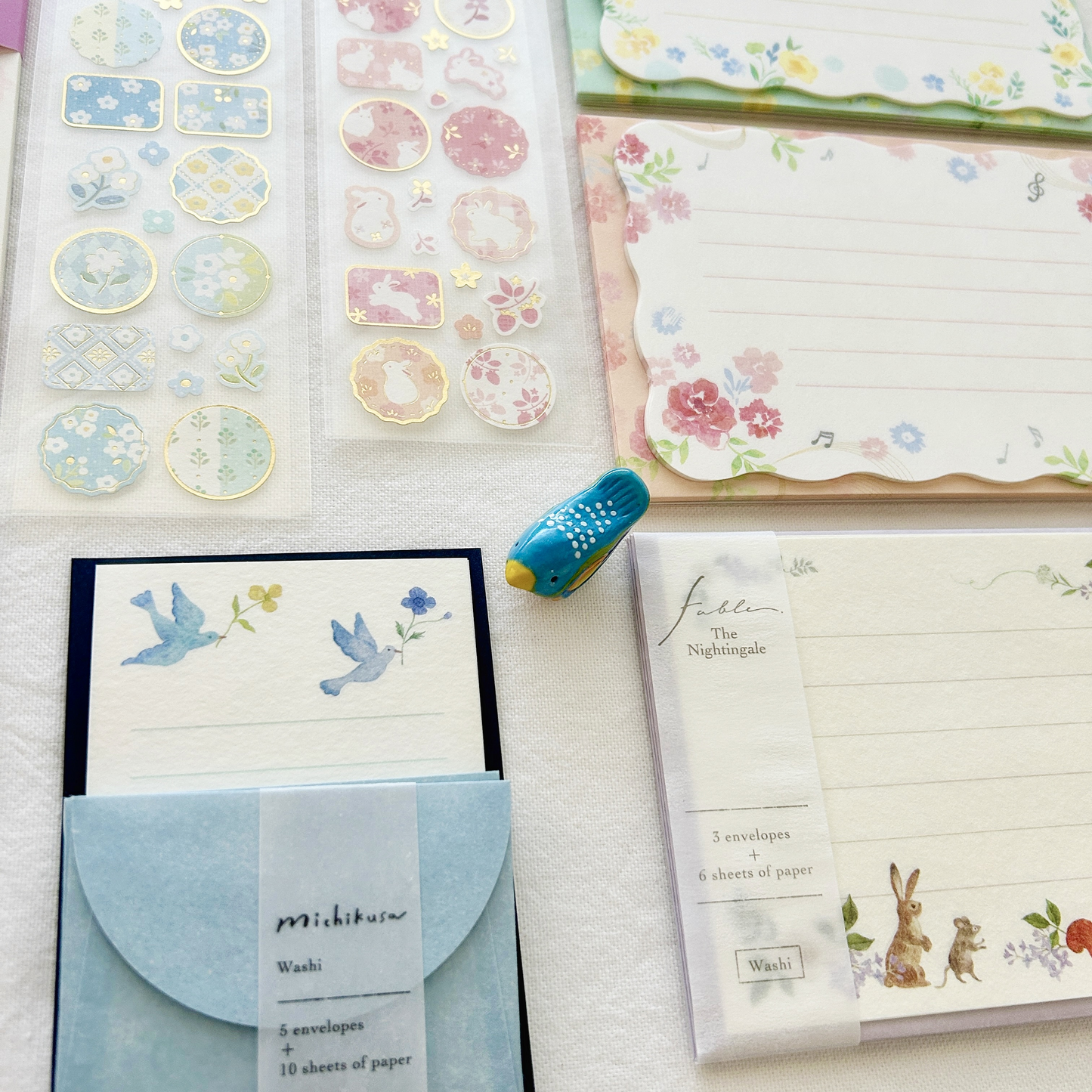 A charming Japanese stationery set with delicate designs, perfect for adding a touch of elegance to your letters and messages.