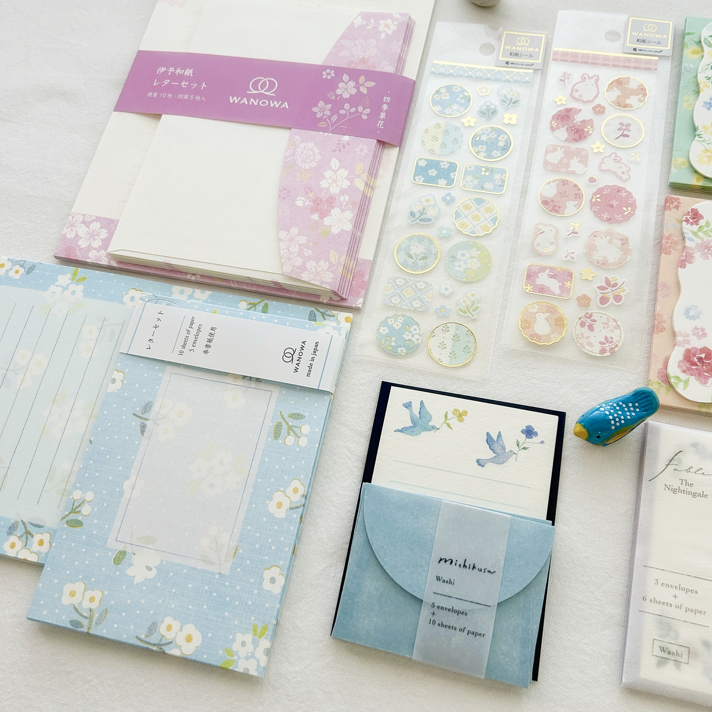 A charming Japanese stationery set with delicate designs, perfect for adding a touch of elegance to your letters and messages.