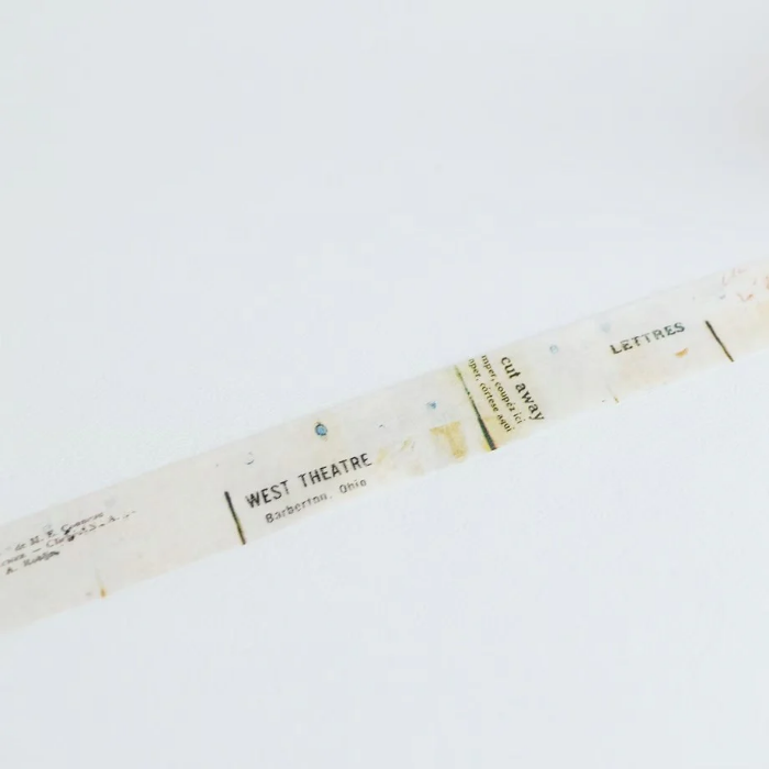 YOHAKU washi tape titled 'Memory' (Y-138), showcasing nostalgic, vintage-style designs with text and faded illustrations, perfect for adding an antique, sentimental touch to planners, journals, and crafts.