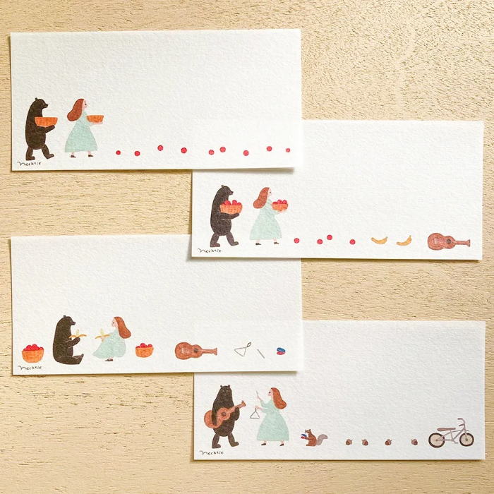 Necktie memo pad titled 'Somebody's Lost Item,' featuring whimsical illustrations of various lost items, Japanese stationery ideal for note-taking and adding charm to planners or journals.