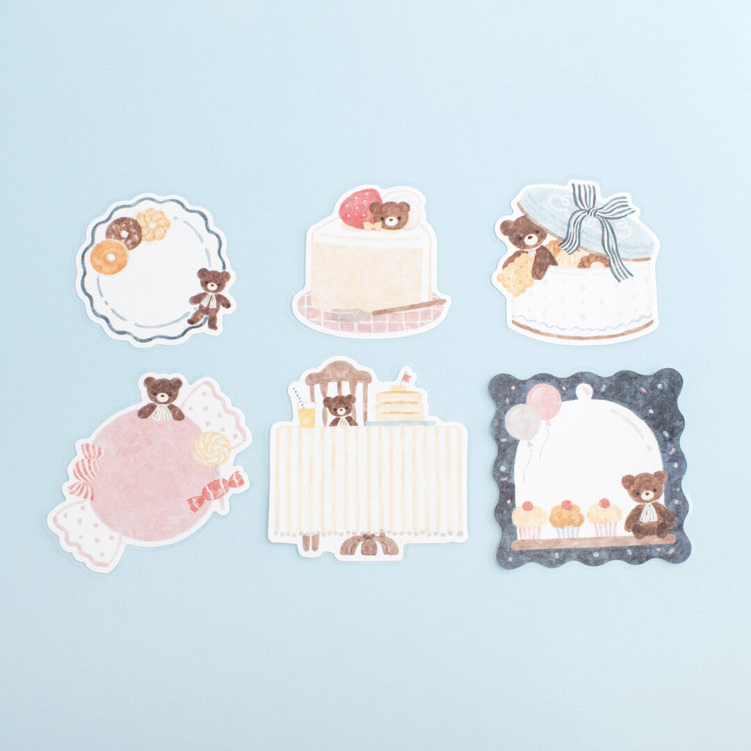 Papier Platz Nakauchi Waka Flake Sticky Notes - Bear and Sweets
