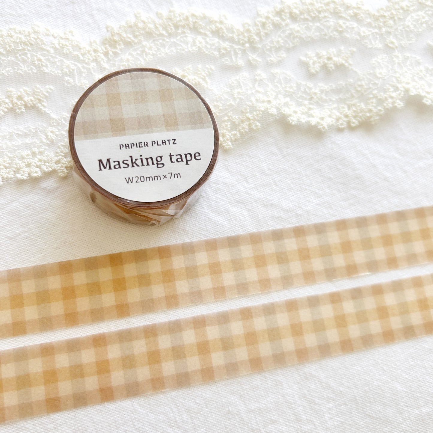 Beige check washi tape