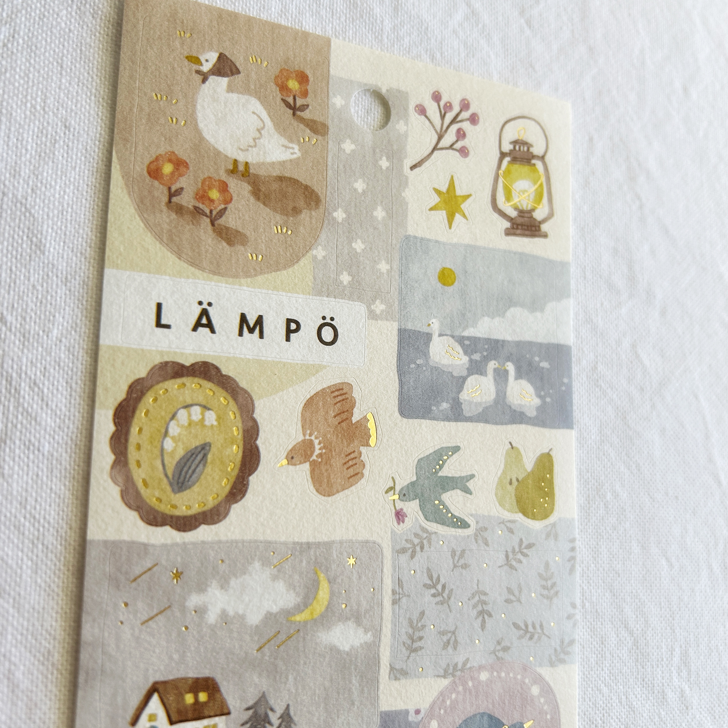 Mind Wave Lampo - Birds and The Starry Night Sky sticker sheet. Perfect for adding a touch of nighttime magic to journals, planners, and scrapbooks.