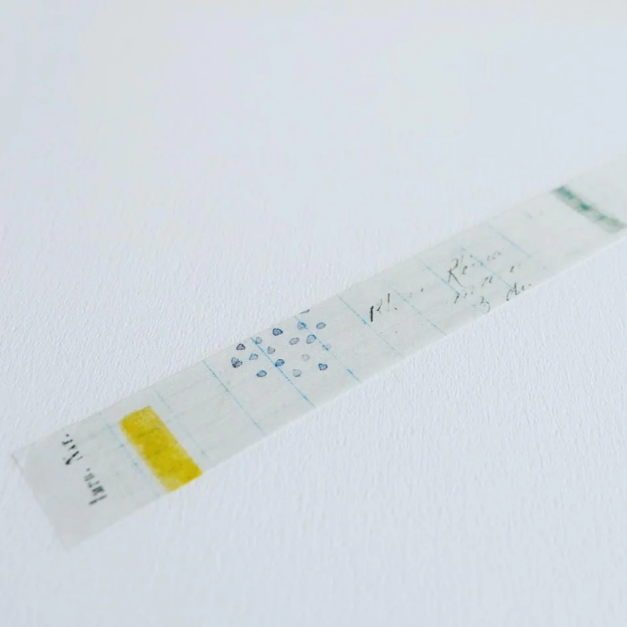 YOHAKU washi tape titled 'Future' (Y-091), featuring a vibrant collage design with yellow, green, and pink hues complemented by elegant script, perfect for adding a creative, colorful touch to planners, journals, and artistic projects.