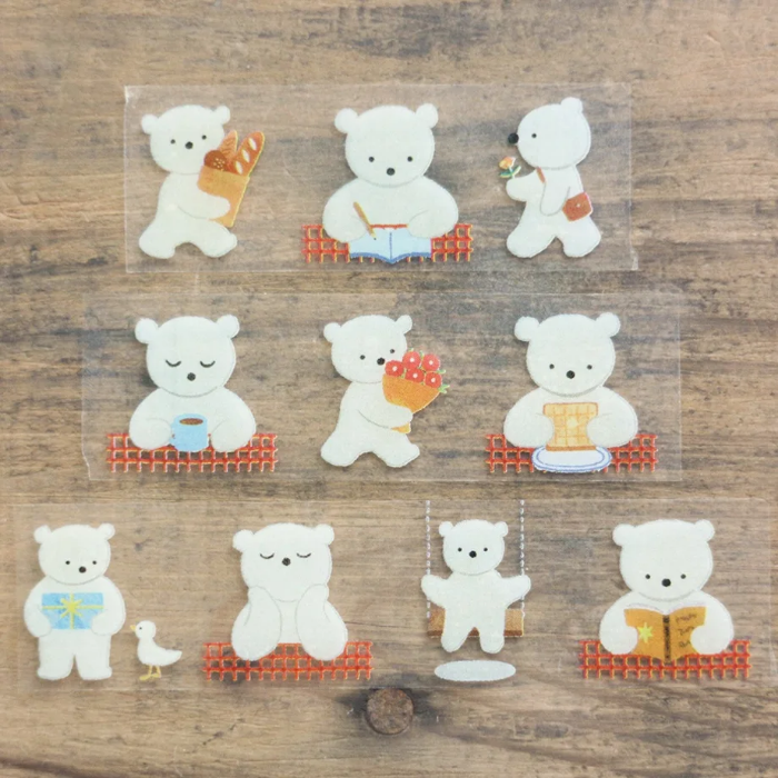 Mariko Fukuoka masking tape titled 'One Day,' featuring illustrations of daily life scenes with cozy details, Japanese stationery perfect for adding charm to planners, journals, and crafts.