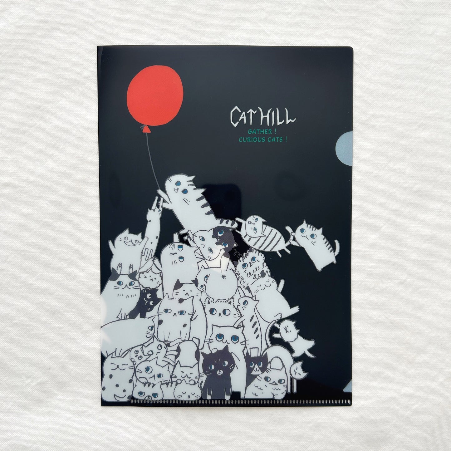 Shinzi Katoh A5 Clear Folder - Cat Hill Black