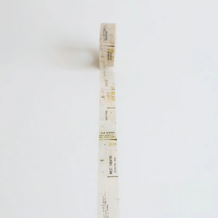 YOHAKU washi tape titled 'Memory' (Y-138), showcasing nostalgic, vintage-style designs with text and faded illustrations, perfect for adding an antique, sentimental touch to planners, journals, and crafts.