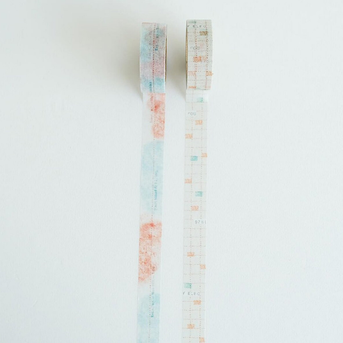YOHAKU washi tape titled 'Hilsagari' (Y-102), featuring minimalist, nature-inspired patterns in earthy tones, Japanese stationery ideal for adding a serene, organic touch to planners, journals, and crafts.