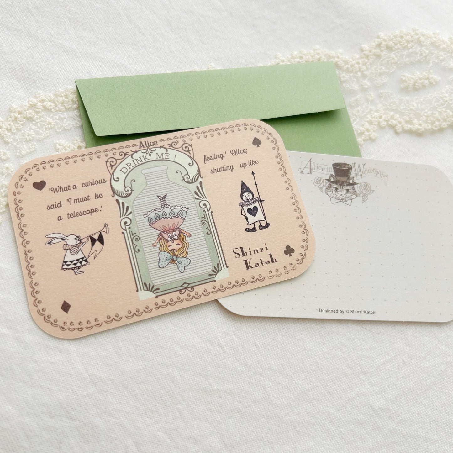 Shinzi Katoh Message Card Set - Alice Drink Me