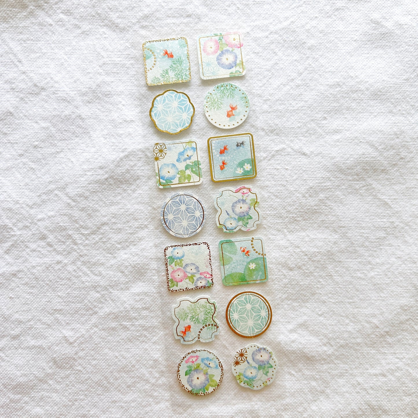 NB Gold Foil Stickers - Flower Fish