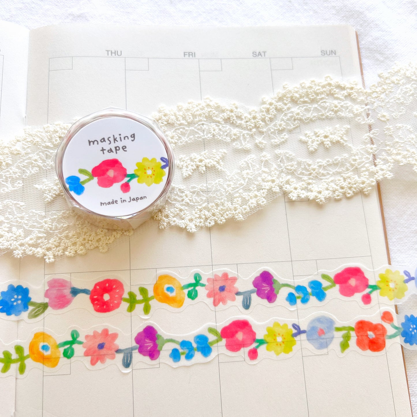 Mind Wave Die-Cut Washi Tape - Flowers