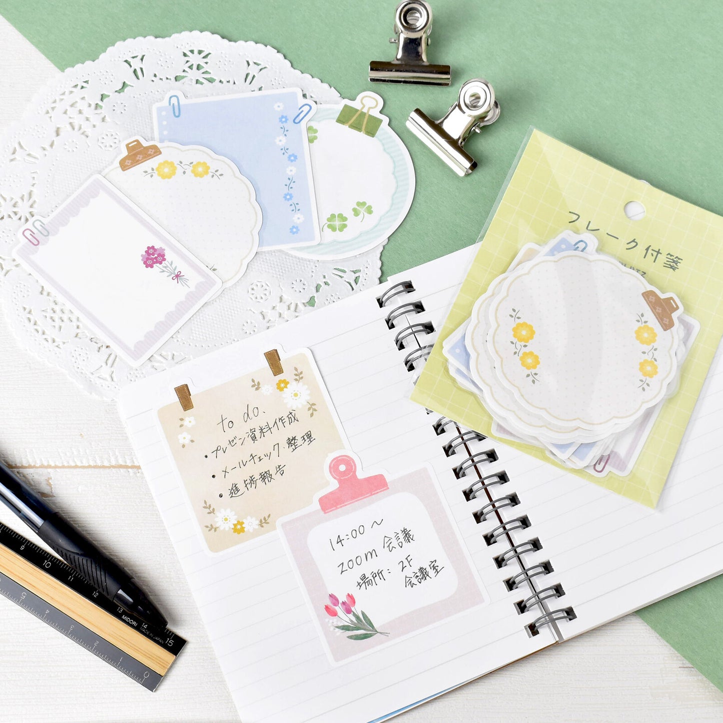 Papier Platz Flake Sticky Notes - Flower