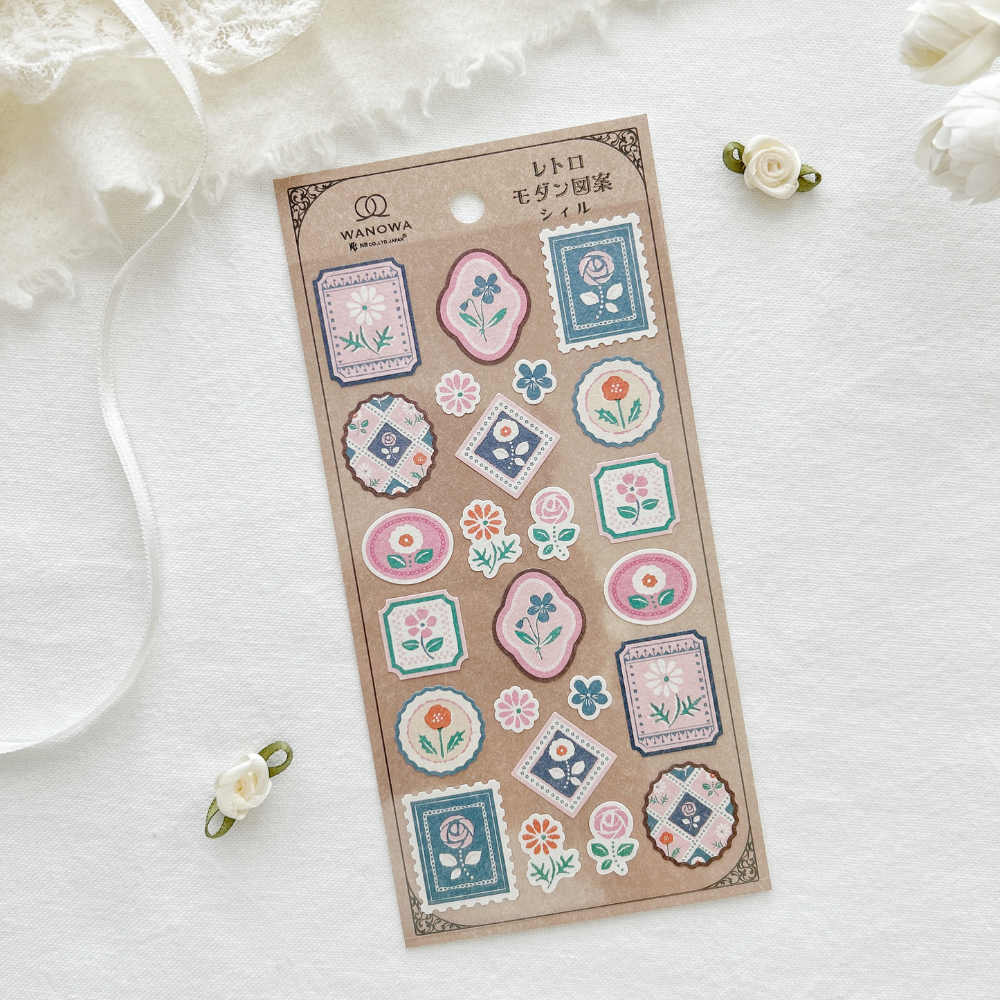 Wanowa Sticker Sheet - Flower. Perfect for journaling, scrapbooking, creative craft projects, and bullet journal.