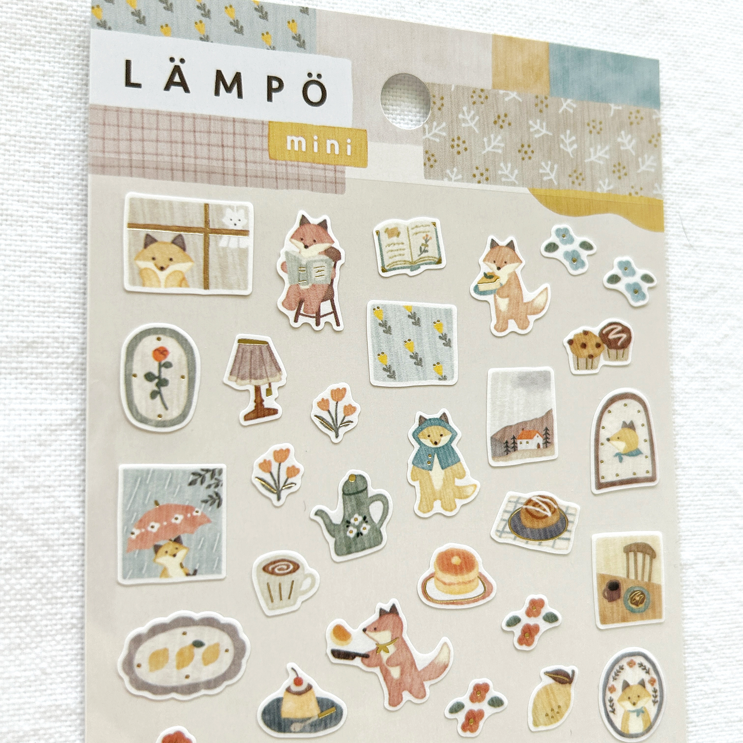 Mind Wave Lampo - Fox and Rain sticker sheet. Perfect for journaling, scrapbooking, bullet journal, and creative craft projects.