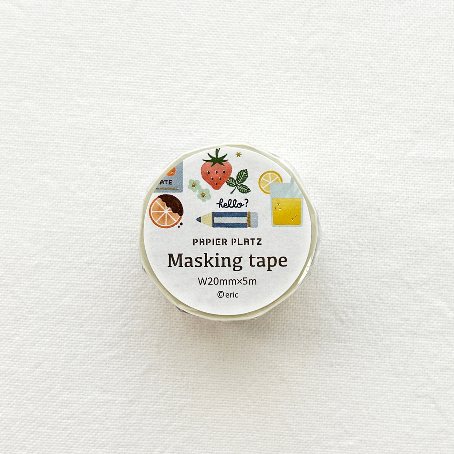 eric Washi Tape - Fruits, featuring charming illustrations of cozy scenes and favorite spots, perfect for journaling, scrapbooking, and adding a personal touch to crafts and stationery.