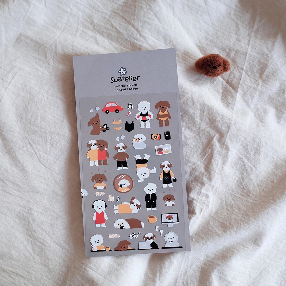 A sticker sheet of cute dogs