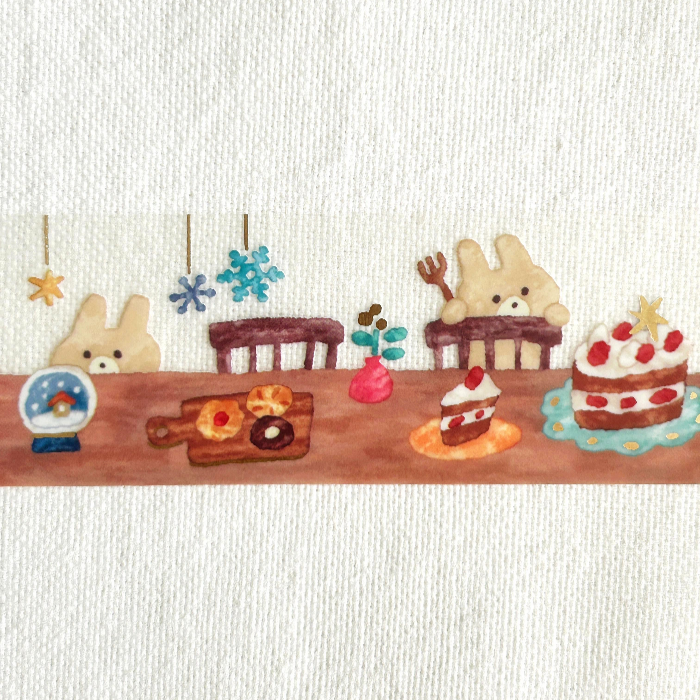 Hokkori Life Gold Foil Clear Tape - Home. The gentle, transparent background and warm, inviting details make this tape perfect for adding a touch of whimsy to journals, planners, or any project that calls for a cozy, homey feel with an adorable touch.
