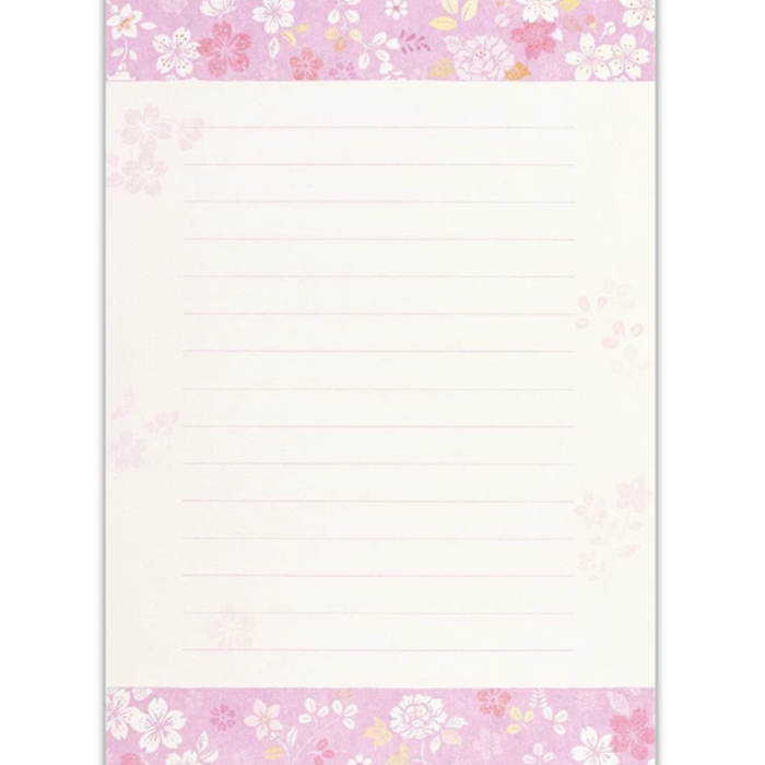 Wanowa Letterset - Flowering Plants, a beautiful Japanese stationery set featuring illustrations of vibrant blooming plants, ideal for heartfelt letters and special notes.