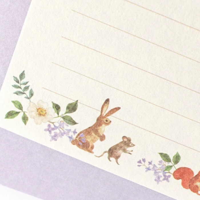 Mitchikusa Letterset - Nightingale, a charming stationery set adorned with delicate nightingale illustrations, perfect for writing thoughtful letters and notes.