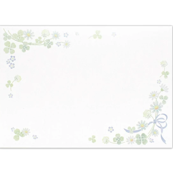 Letterset - Pearl Clover, a beautifully designed stationery set featuring soft clover motifs with pearlescent details, ideal for letters, notes, and heartfelt messages.