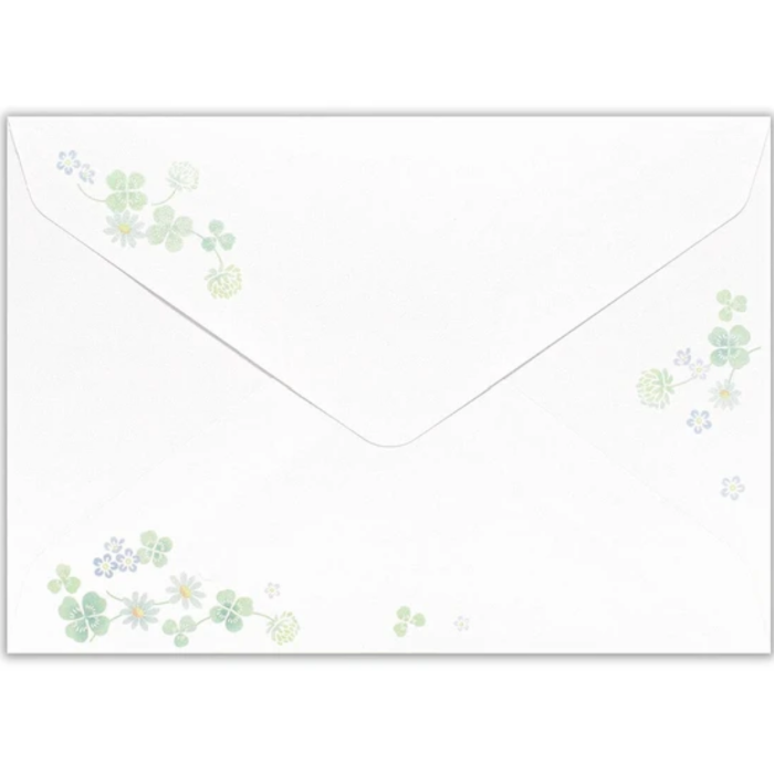Letterset - Pearl Clover, a beautifully designed stationery set featuring soft clover motifs with pearlescent details, ideal for letters, notes, and heartfelt messages.