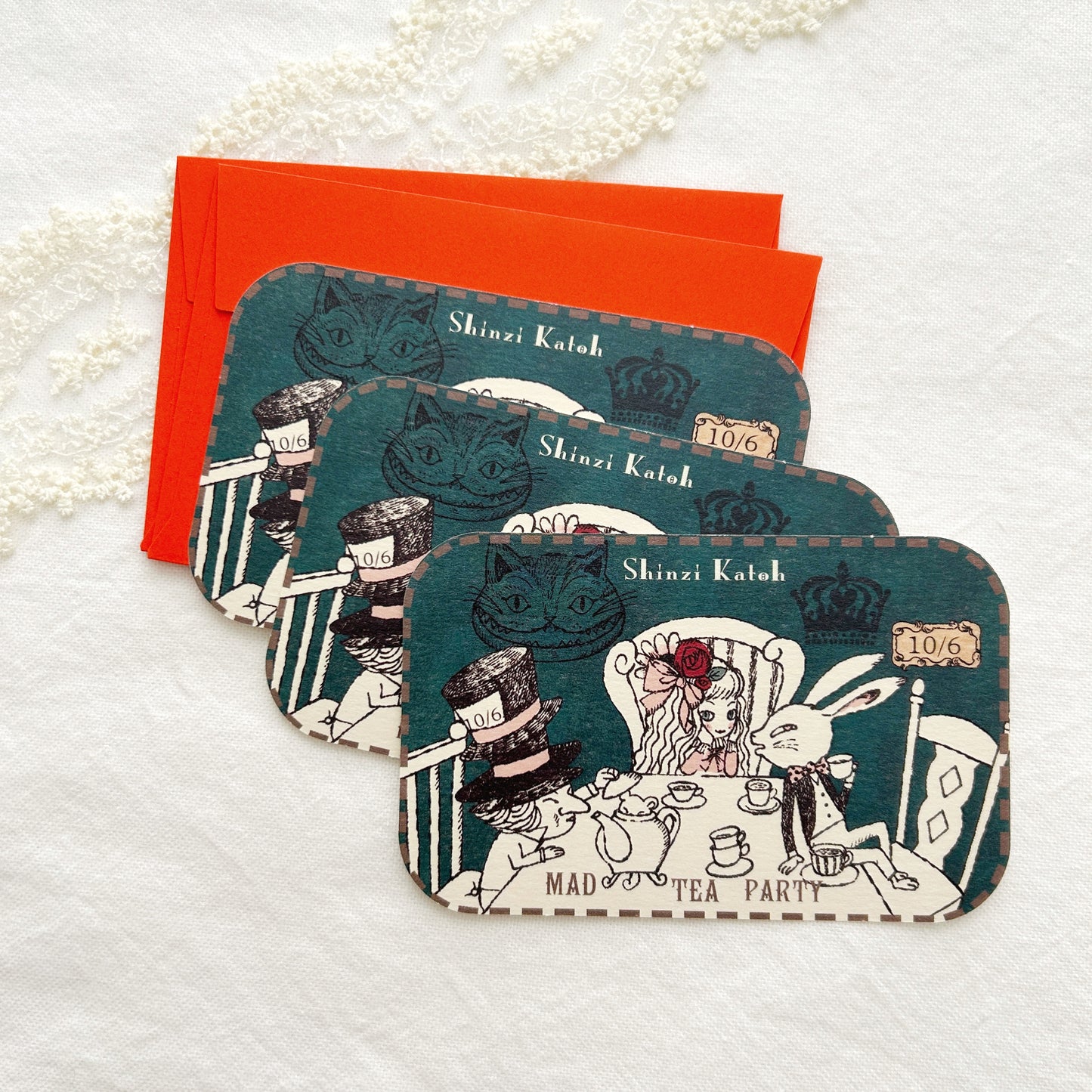 Shinzi Katoh Message Card Set - Alice Mad Tea Party
