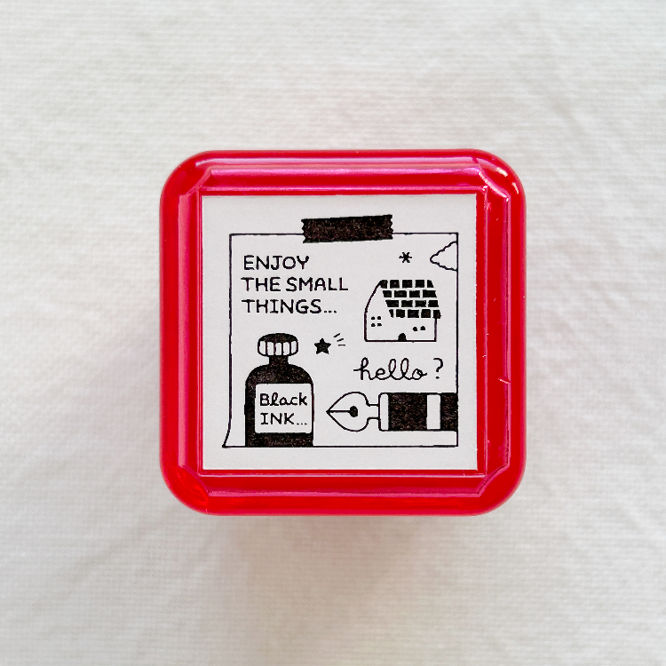 eric portable push button stamp. Perfect for journaling, scrapbooking, and creative projects.