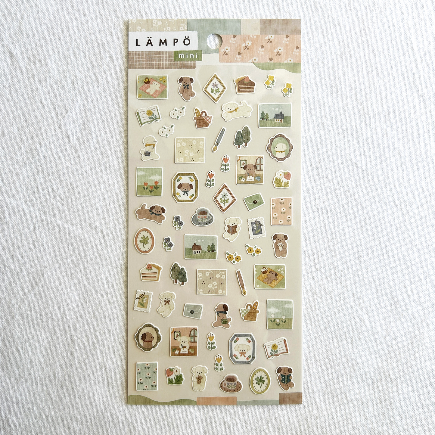 Mind Wave Lampo - Late Afternoon With Inu sticker sheet. Perfect for adding a comforting touch to your journals, planners, or letters.