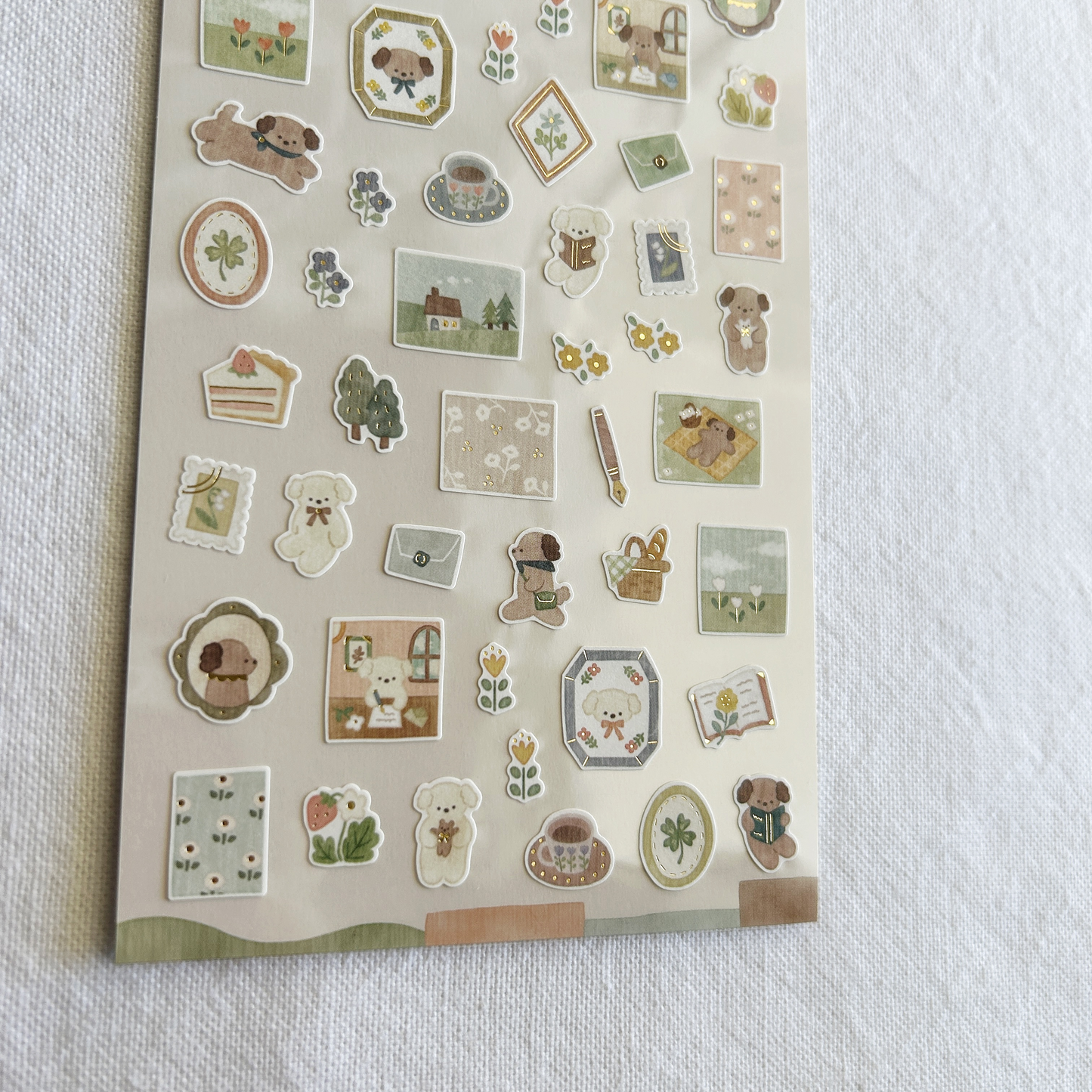 Mind Wave Lampo - Late Afternoon With Inu sticker sheet. Perfect for adding a comforting touch to your journals, planners, or letters.