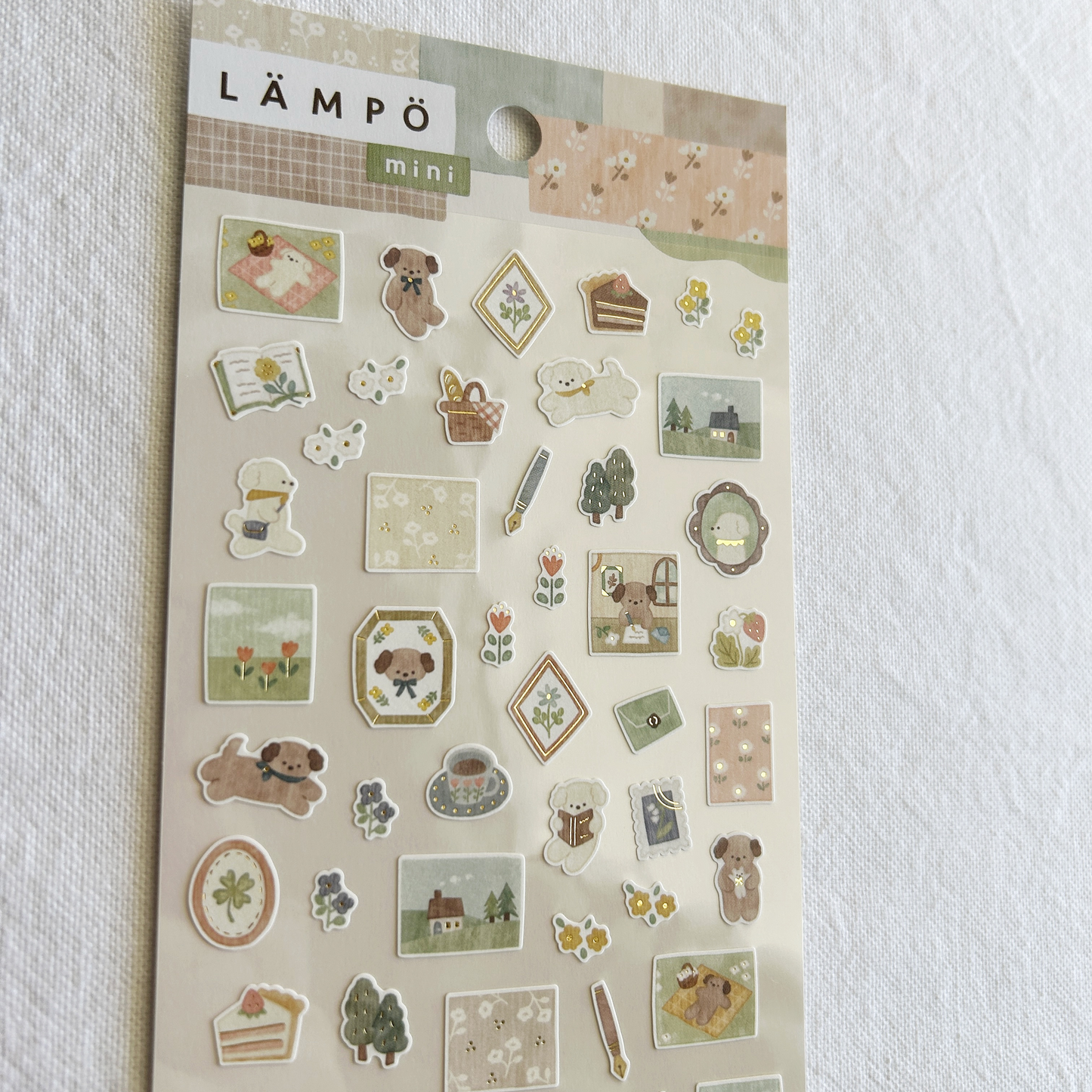 Mind Wave Lampo - Late Afternoon With Inu sticker sheet. Perfect for adding a comforting touch to your journals, planners, or letters.