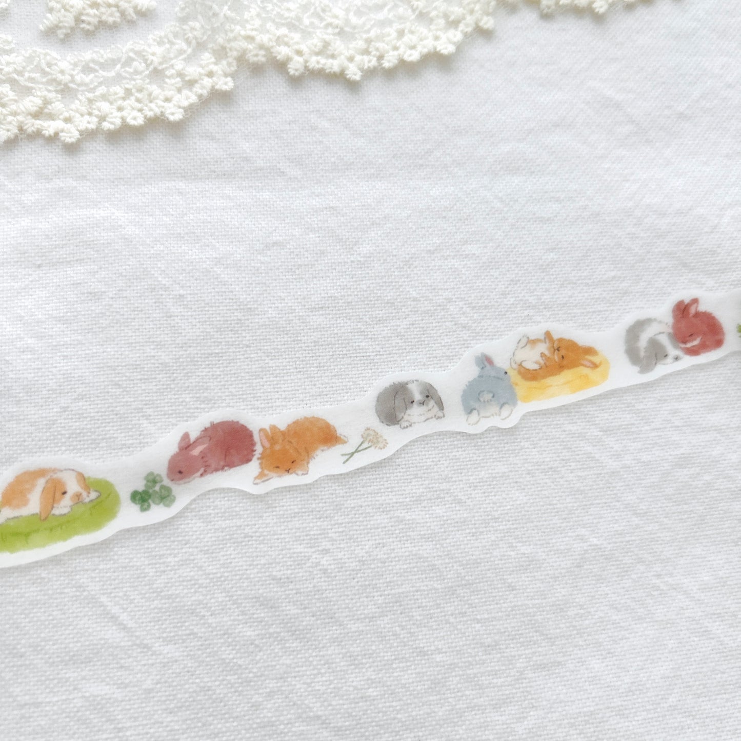 Mind Wave Die-Cut Ohirune Family Washi Tape - Napping Bunny