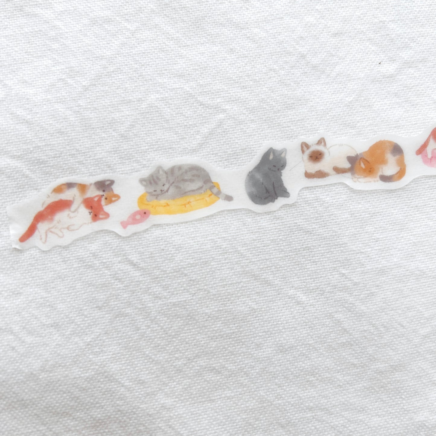 Mind Wave Die-Cut Ohirune Family Washi Tape - Napping Cat