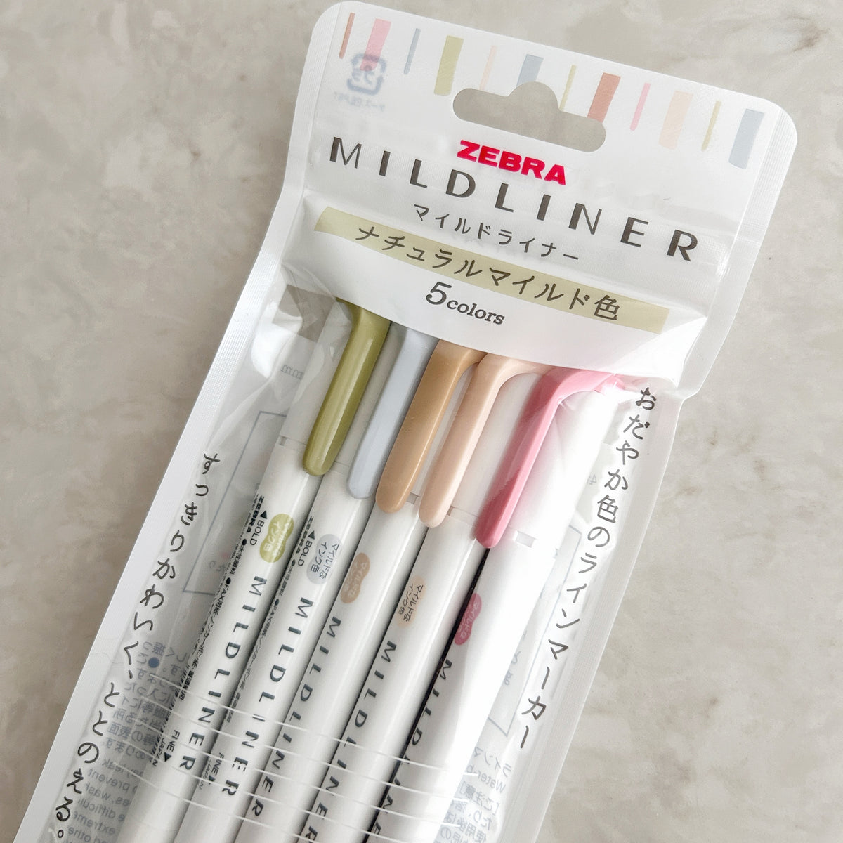 Zebra Mildliner Dual-Tip Highlighter 5 Color Set - Natural