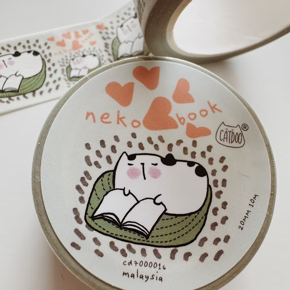 Catdoo Washi Tape - Neko and Book