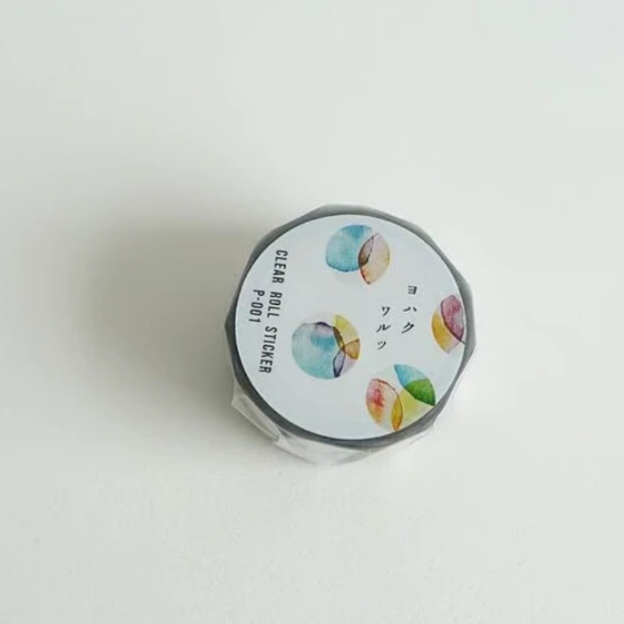 Yohaku's PET Waltz tape features transparent background allows it to layer beautifully on journals, planners, and scrapbooks.