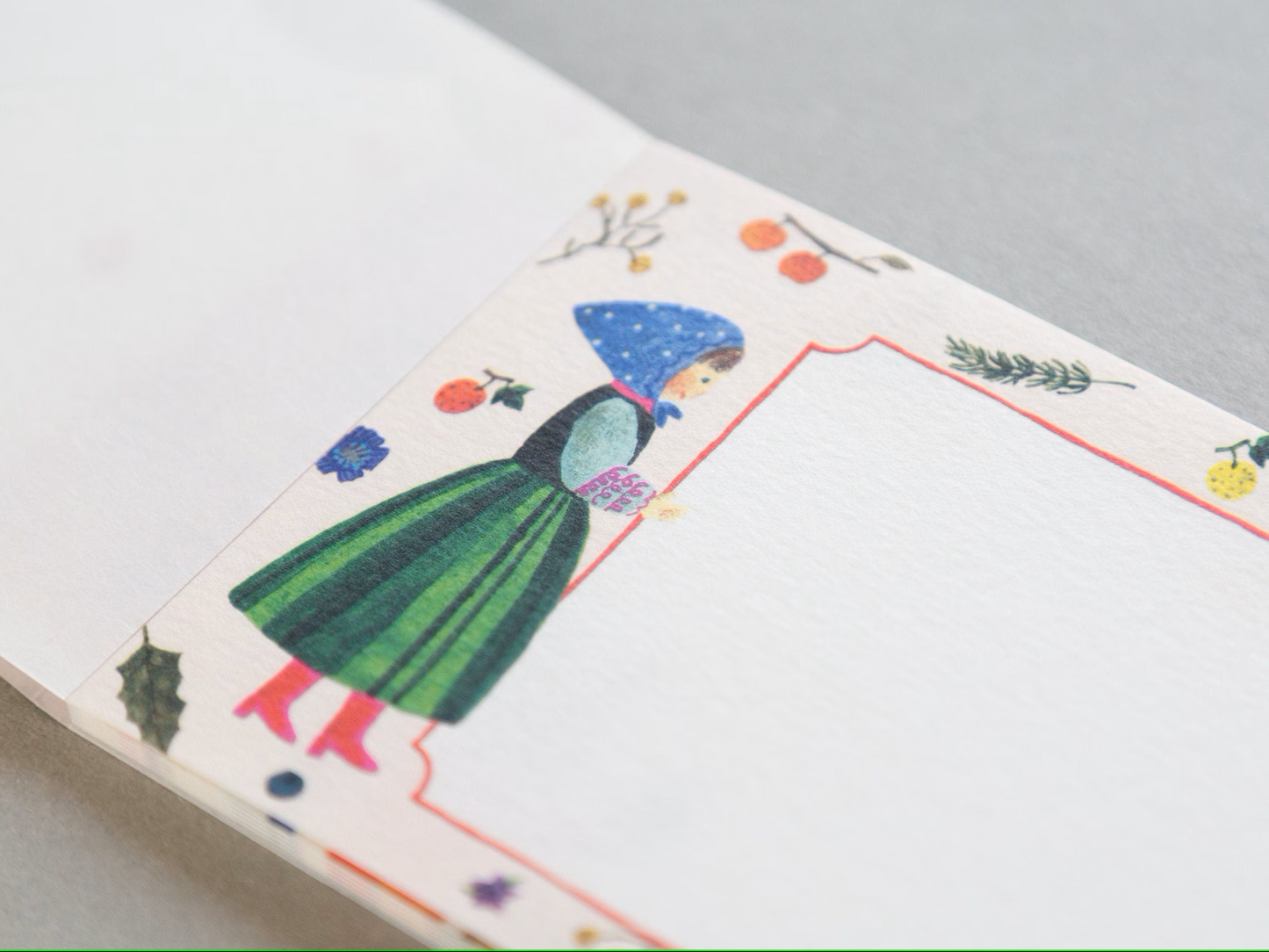 Aiko Fukawa memo pad titled 'Serendipity,' featuring playful, whimsical illustrations of animals and nature elements, Japanese stationery with an enchanting, artistic style.