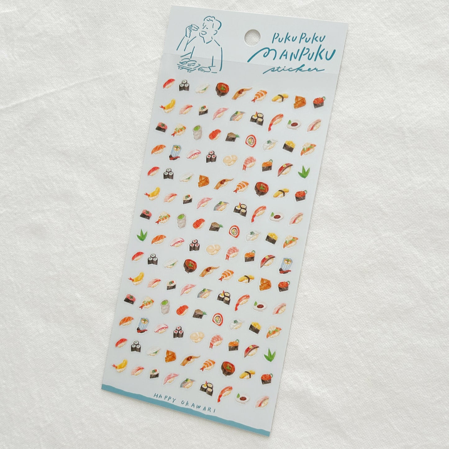 Mind Wave Pukupuku Manpuku Clear Stickers - Sushi