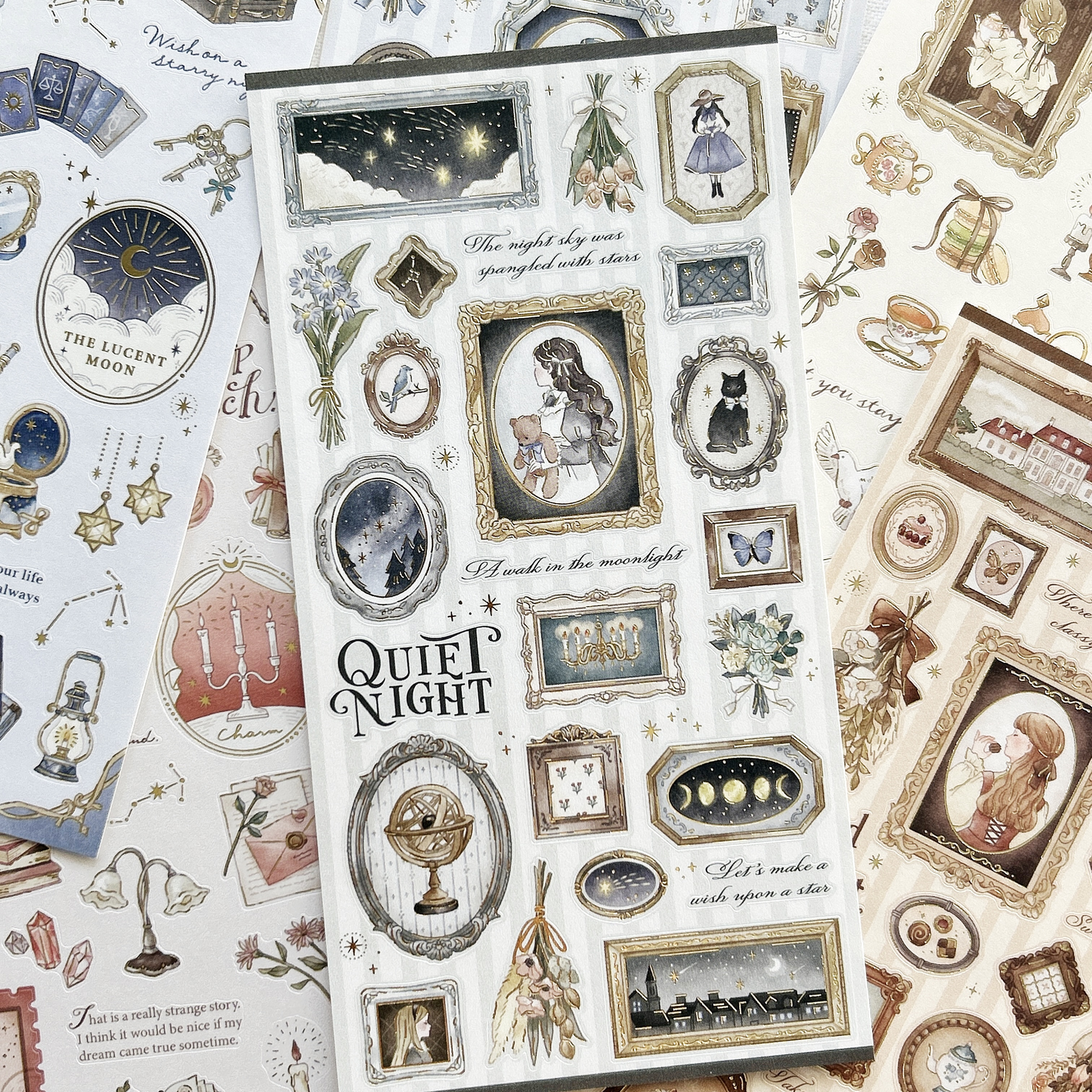 Mind Wave Choupinet - Quiet Night sticker sheet. Perfect for adding a touch of calm and wonder to planners, journals, or crafts.