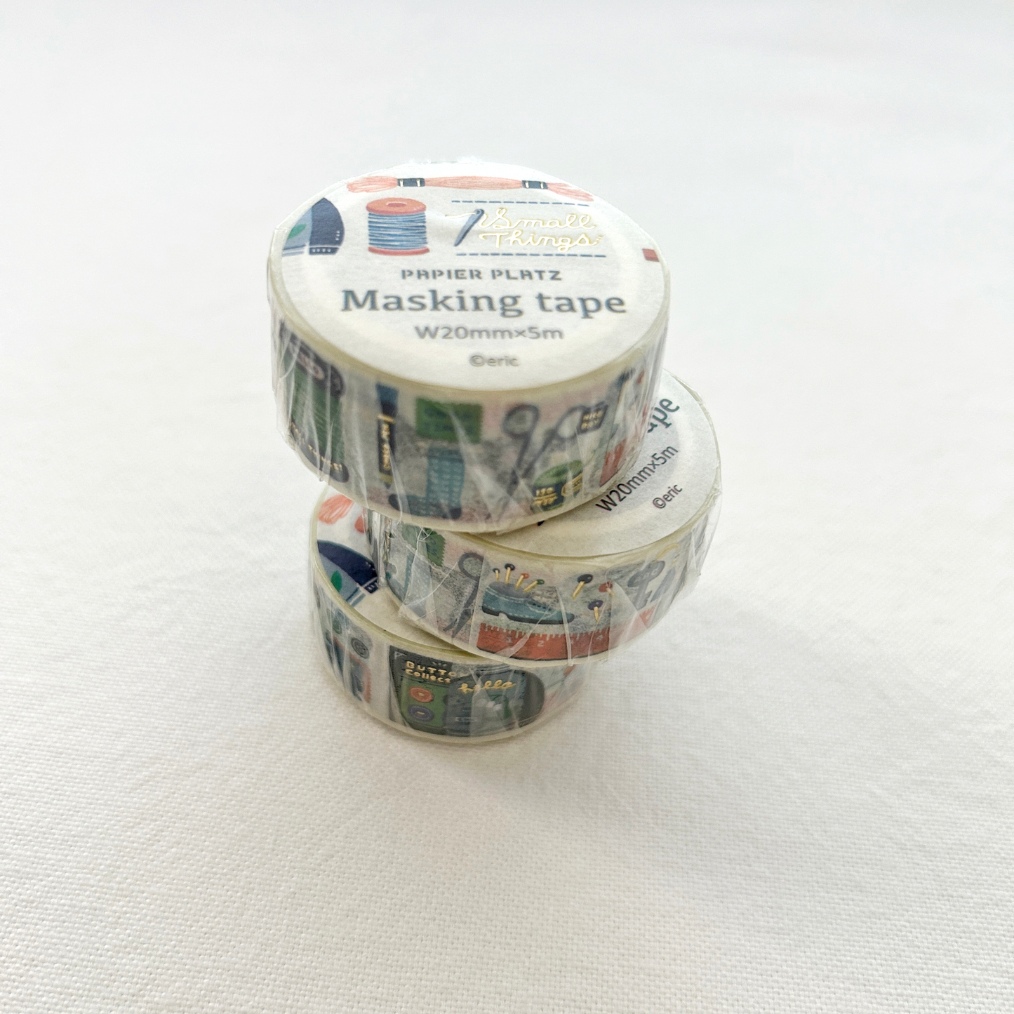 eric Washi Tape - Sewing, featuring charming illustrations of cozy scenes and favorite spots, perfect for journaling, scrapbooking, and adding a personal touch to crafts and stationery.