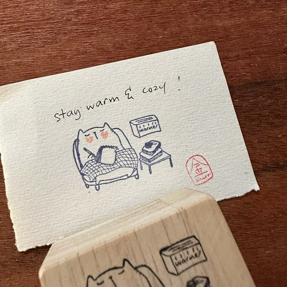 Catdoo Rubber Stamp - Warm and Cozy