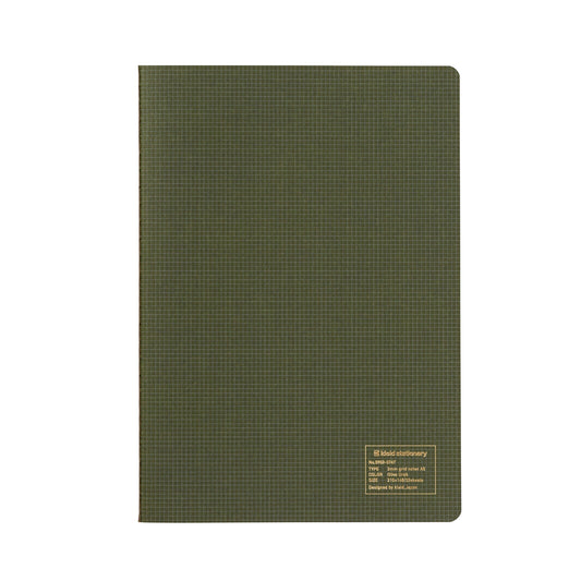 Kleid A5 2MM Grid Notebook - Olive Drab - Cream Paper