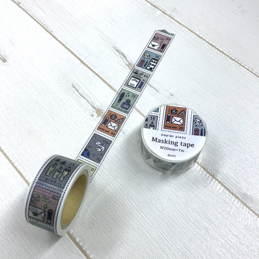 eric Washi Tape - Stamp, decorative tape featuring charming illustrations of cozy scenes and favorite spots, perfect for journaling, scrapbooking, and adding a personal touch to crafts and stationery.