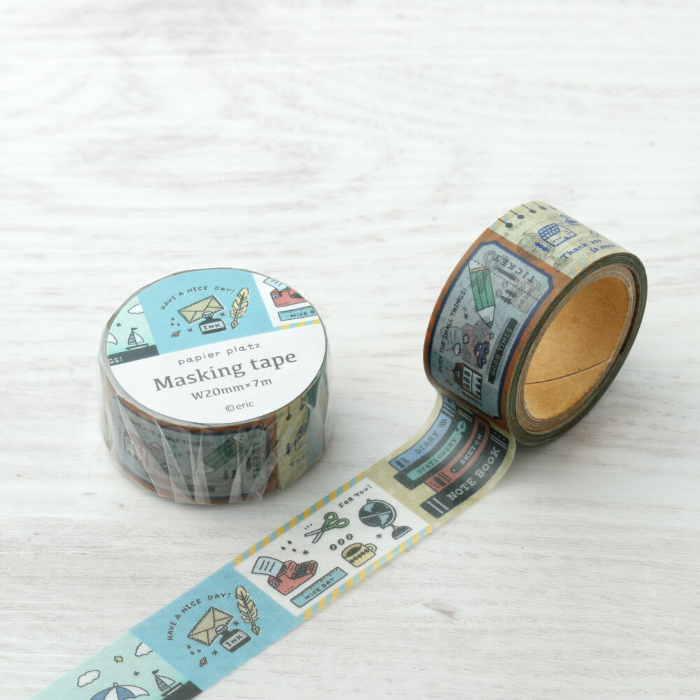 eric Washi Tape - Memories, decorative tape featuring charming illustrations of cozy scenes and favorite spots, perfect for journaling, scrapbooking, and adding a personal touch to crafts and stationery.