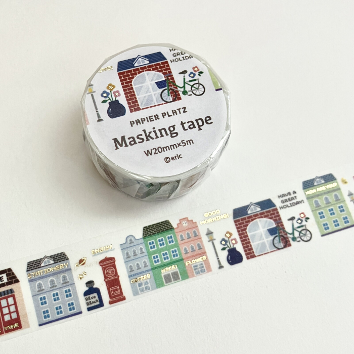 eric Washi Tape - Favorite Place, decorative tape featuring charming illustrations of cozy scenes and favorite spots, perfect for journaling, scrapbooking, and adding a personal touch to crafts and stationery.