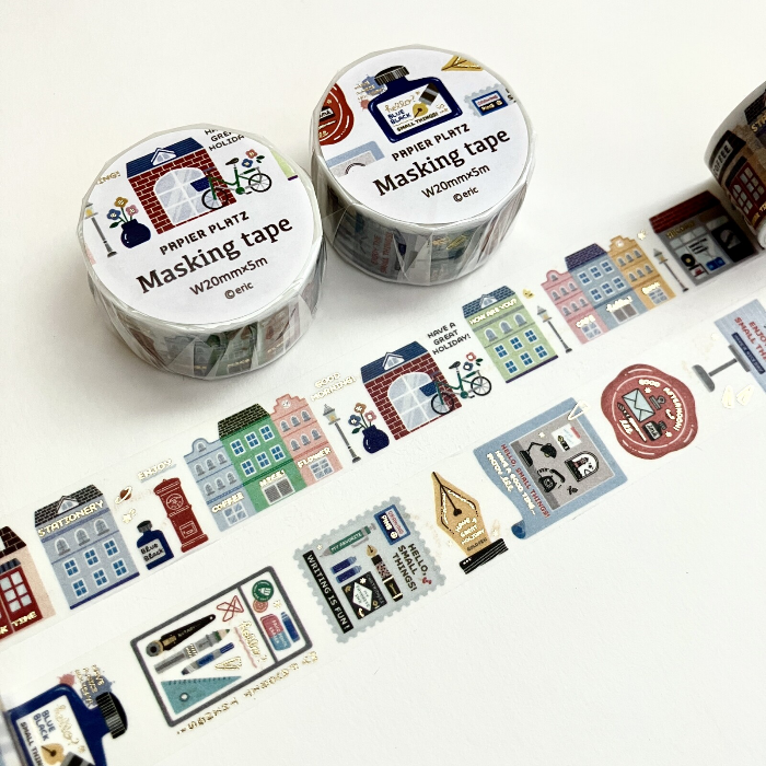 eric Washi Tape - Favorite Place, decorative tape featuring charming illustrations of cozy scenes and favorite spots, perfect for journaling, scrapbooking, and adding a personal touch to crafts and stationery.