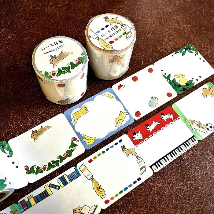 Papier Platz Washi Tapes, decorative Japanese washi tape set with unique designs, ideal for planners, scrapbooking, journaling, and DIY crafts.