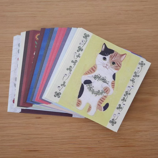 4Legs Cats memo paper set A, featuring cute cat illustrations in various poses, Japanese stationery perfect for cat lovers to add a fun touch to notes, planners, and journals.